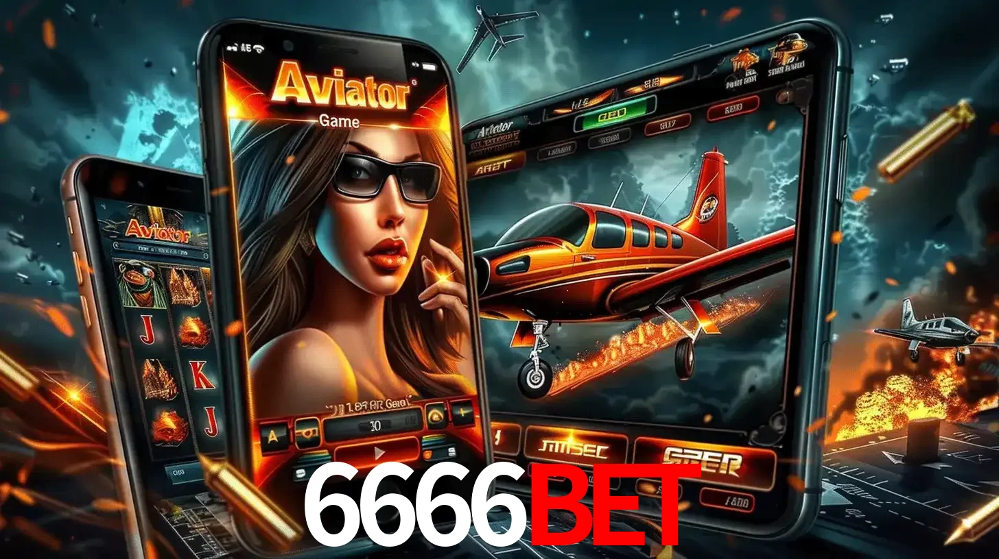 O popular jogo de apostas Aviator exibido em vários celulares e tablets, mostrando a interface emocionante e a ação de voo disponíveis para jogar agora no 6666bet.