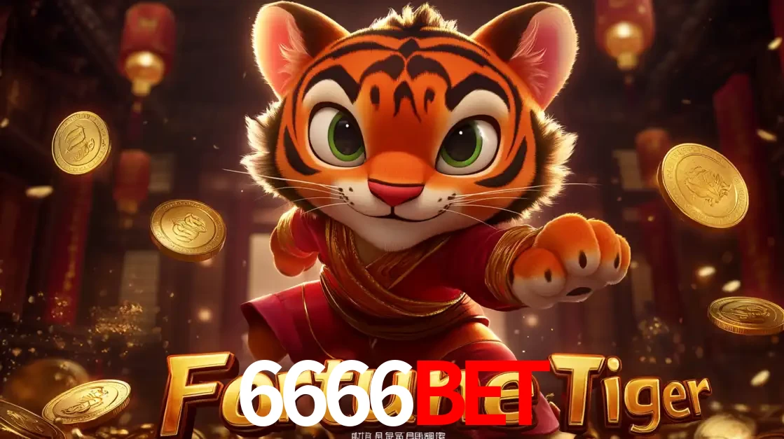 O carismático mascote do jogo de slot Fortune Tiger, um tigre fofo em pose de artes marciais, pronto para trazer sorte e multiplicadores de ganhos no cassino online 6666bet.
