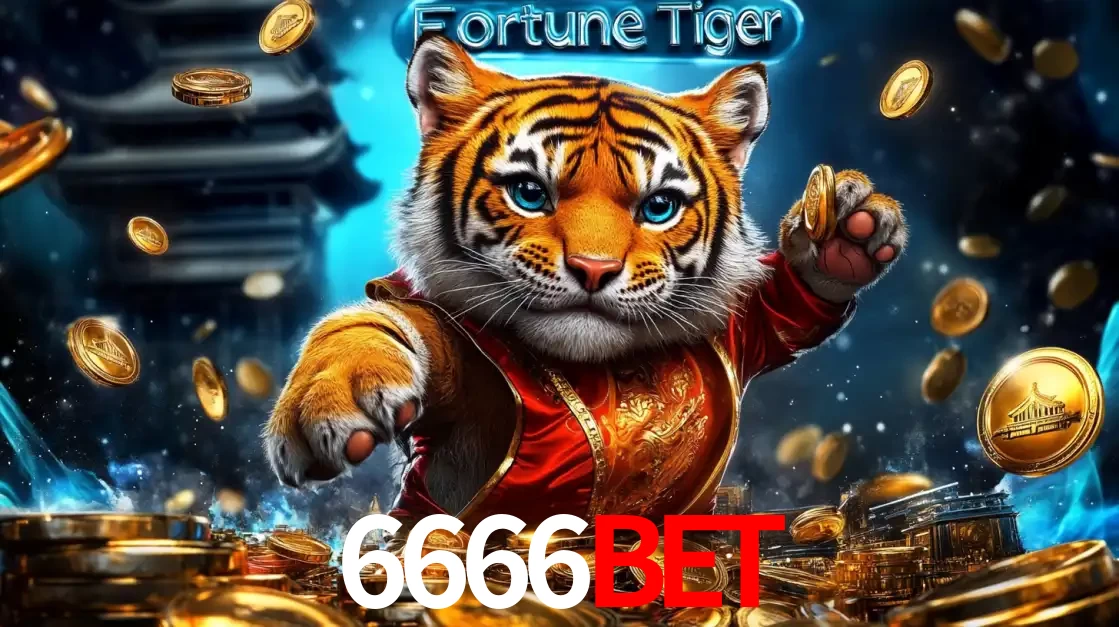 Imagem promocional do jogo de slot Fortune Tiger, com um tigre majestoso em traje tradicional cercado por uma fortuna em moedas de ouro, disponível agora no cassino 6666bet.